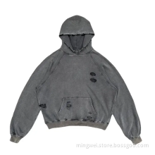 Vintage Hoodies Blank Pullover Cropped Distressed